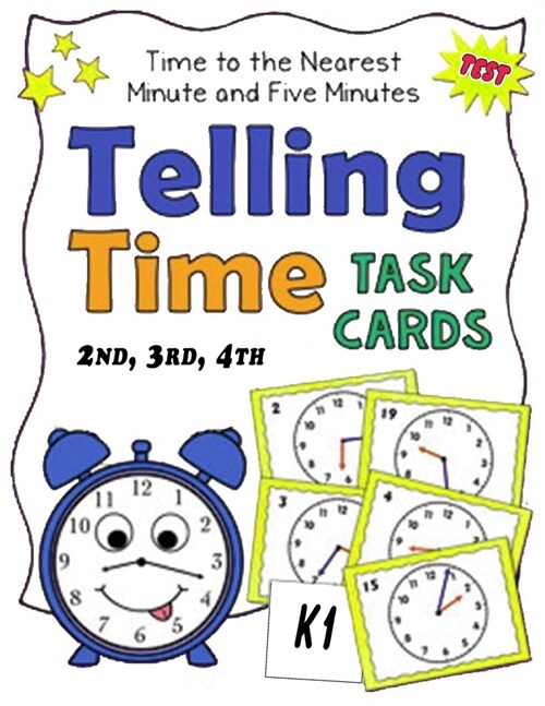 Telling Time Task Cards: 24 clock face task cards, recording forms, answer keys, and QR code answers. (Paperback)
