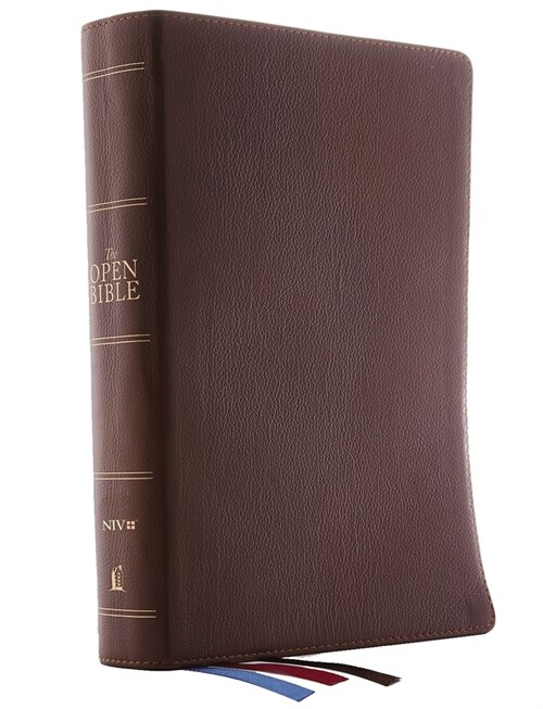 The Niv, Open Bible, Genuine Leather, Brown, Red Letter Edition, Comfort Print: Complete Reference System (Leather)