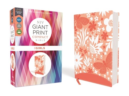 Niv, Giant Print Compact Bible for Girls, Leathersoft, Coral, Red Letter Edition, Comfort Print (Imitation Leather)