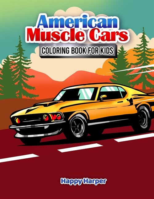Muscle Cars Coloring Book (Paperback)