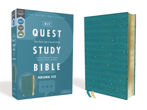 Niv, Quest Study Bible, Personal Size, Leathersoft, Teal, Comfort Print: The Only Q and A Study Bible (Imitation Leather)