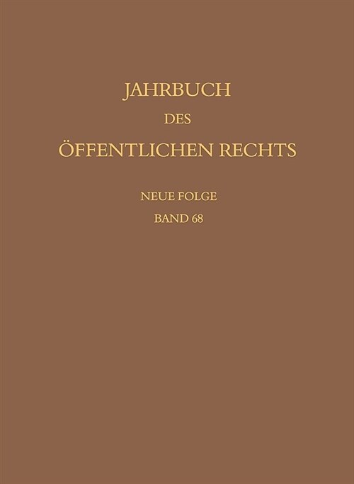 Jahrbuch Des Offentlichen Rechts Der Gegenwart (Hardcover)