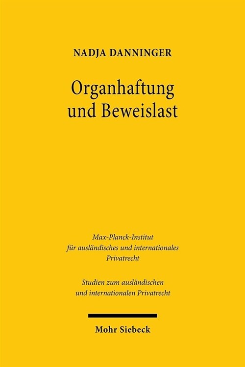 Organhaftung Und Beweislast (Paperback)