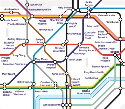 City of Women London Tube Wall Map (A2, 16.5 X 23.4 Inches) (Not Folded)