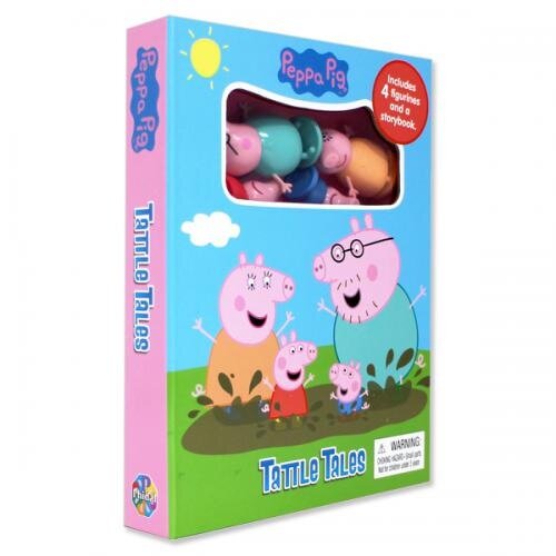 Eone Peppa Pig Tattle Tales 페파 피그 피규어 책 (미니 보드북 1개 + 피규어 4개 구성) (Other)
