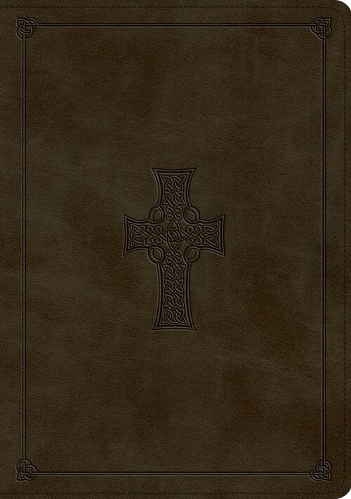 ESV Study Bible (Trutone, Olive, Celtic Cross Design, Indexed) (Imitation Leather)
