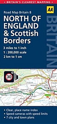 8. Northern England & Scottish Borders : AA Road Map Britain (Sheet Map, folded, 4)