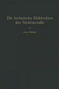 Die Technische Elektrolyse Der Nichtmetalle (Paperback, Softcover Repri)