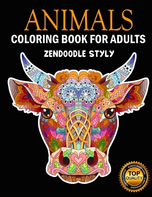 Animals Coloring Book for Adults: 50 Unique Designs / Zentangle Coloring Book / Animals Mandala Coloring Book / Coloring Book for Stress Relief / ... (Paperback)