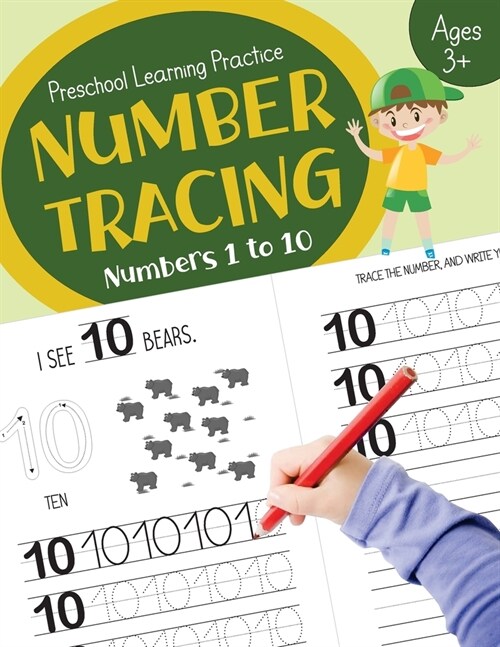 Number Tracing (Numbers 1 to 10): Preschool Learning Worksheets for Toddlers Age 3+ (Paperback)