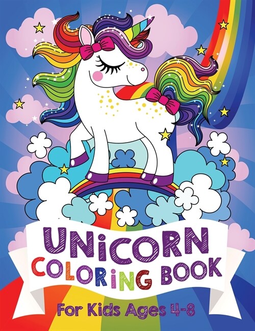 Unicorn Coloring Book For Kids Ages 4-8 (US Edition) (Paperback)