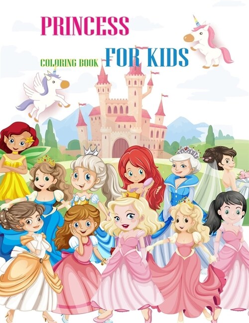 Princess coloring book for kids: Cut coloring book, Princess with other characters, Activity book, Coloring with lined notebook for writing to learn, (Paperback)