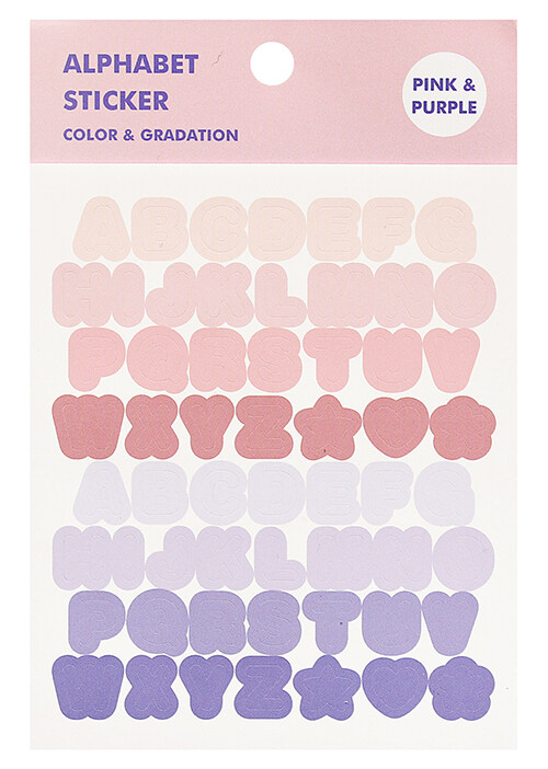 인디고 기본 스티커 1700 : 알파펫 핑크 & 퍼플