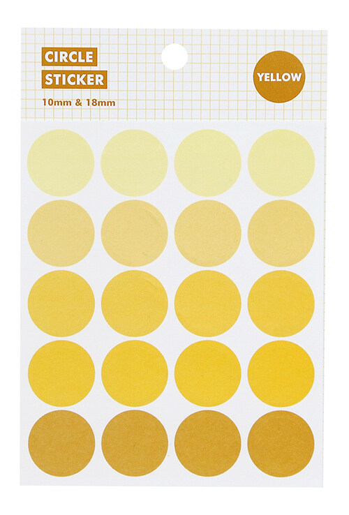 인디고 기본 스티커 1700 : 원형 옐로우