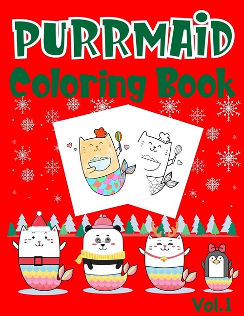 Purrmaid Coloring Book: Christmas (Xmas) And Birthday Gifts For Girl (Paperback)