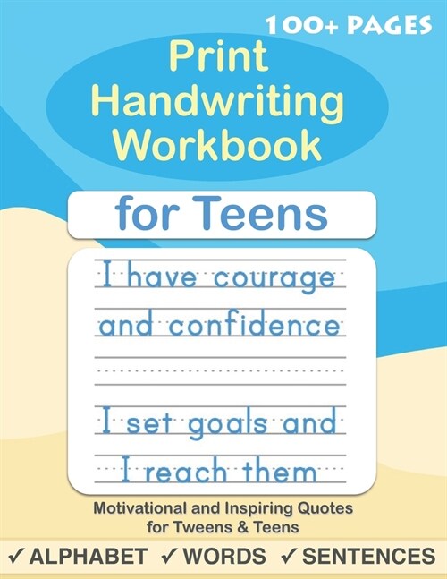 Print Handwriting Workbook for Teens: Improve your printing handwriting & practice print penmanship workbook for teens and tweens (Paperback)