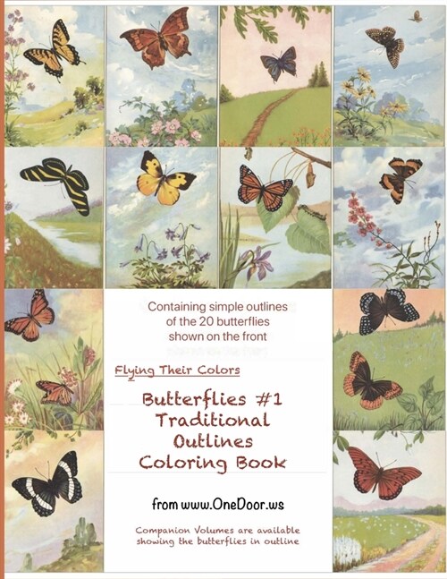 Butterflies #1 Traditional Outlines Coloring Book (Paperback)