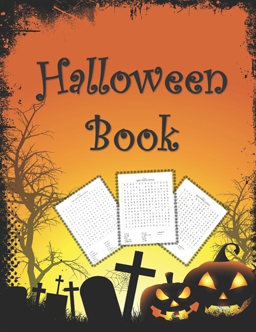 Halloween Book: Coloring pages and word search for adults (Paperback)