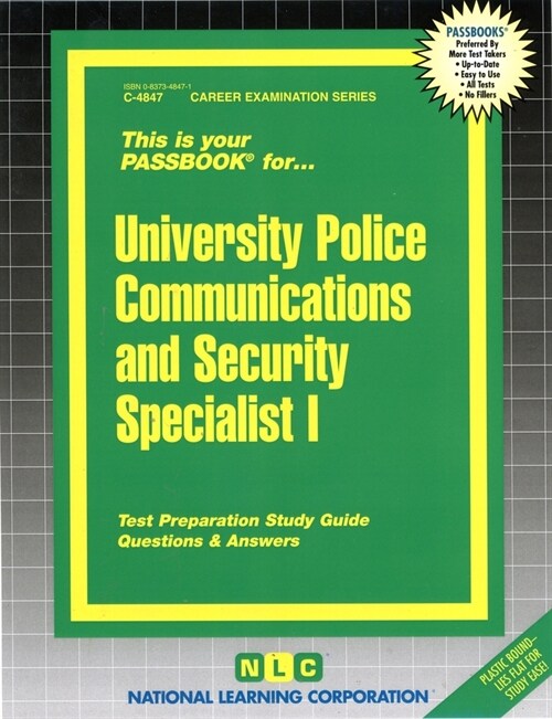 University Police Communications and Security Specialist I: Passbooks Study Guide (Spiral)