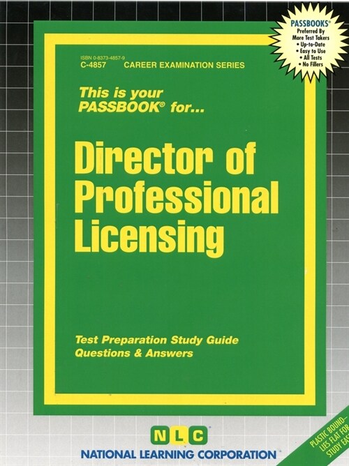 Director of Professional Licensing: Passbooks Study Guide (Spiral)