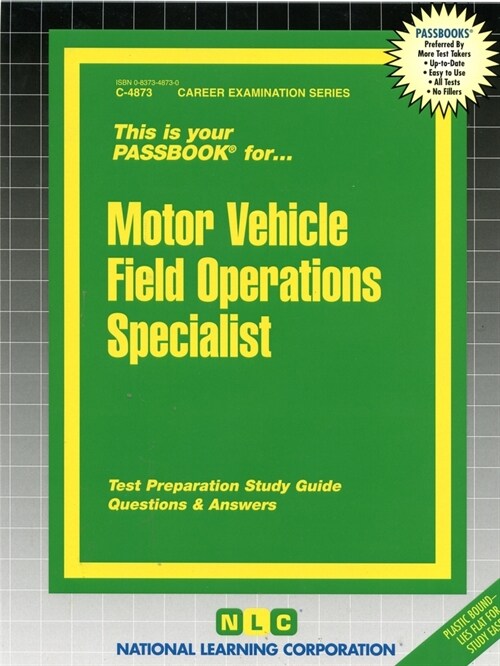 Motor Vehicle Field Operations Specialist: Passbooks Study Guide (Spiral)