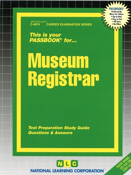 Museum Registrar: Passbooks Study Guide (Spiral)