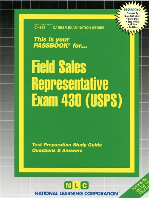 Field Sales Representative Exam 430 (Usps): Passbooks Study Guide (Spiral)