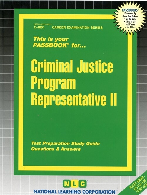 Criminal Justice Program Representative II: Passbooks Study Guide (Spiral)