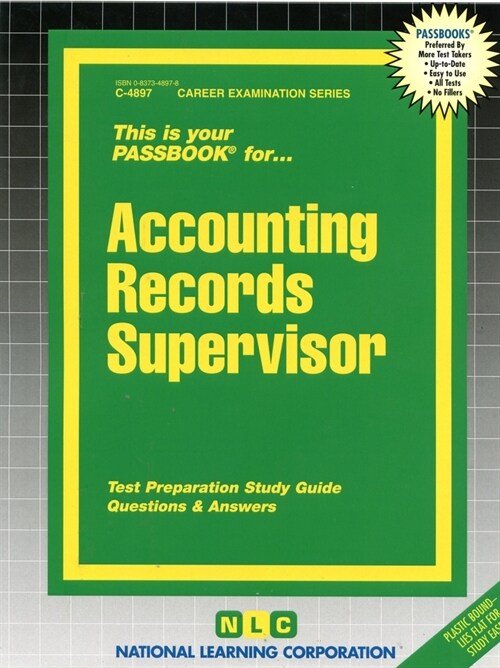 Accounting Records Supervisor: Passbooks Study Guide (Spiral)