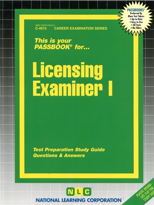 Licensing Examiner I: Passbooks Study Guide (Spiral)