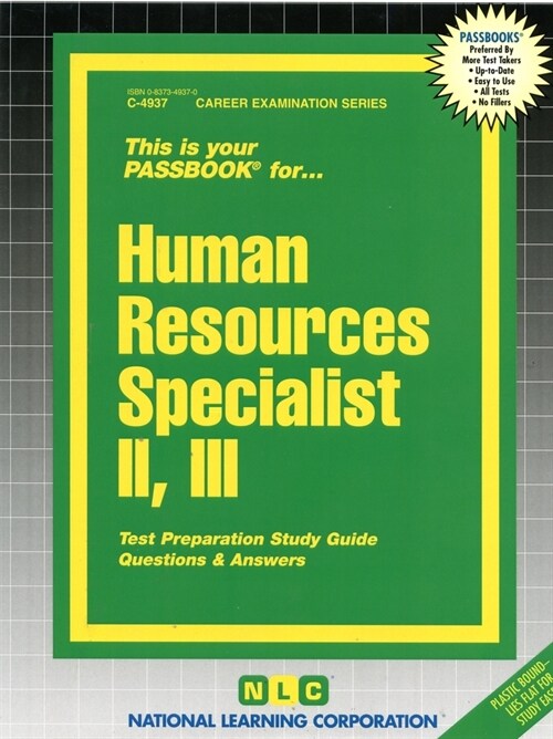 Human Resources Specialist II, III: Passbooks Study Guide (Spiral)