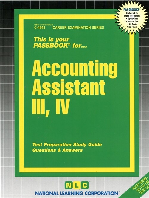 Accounting Assistant III, IV: Passbooks Study Guide (Spiral)