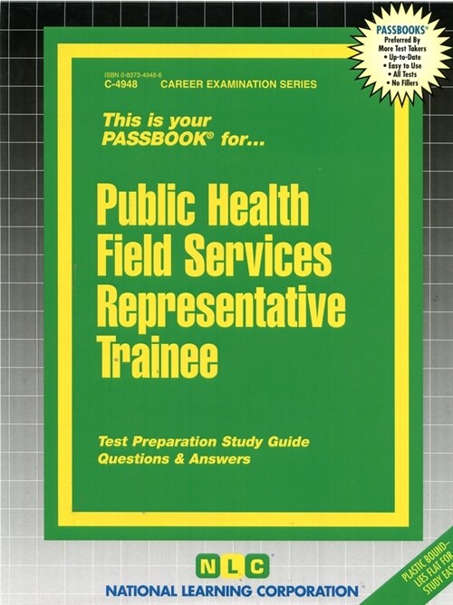 Public Health Field Services Representative Trainee: Passbooks Study Guide (Spiral)