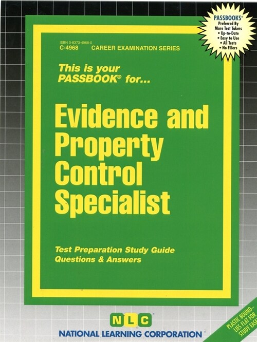 Evidence and Property Control Specialist: Passbooks Study Guide (Spiral)