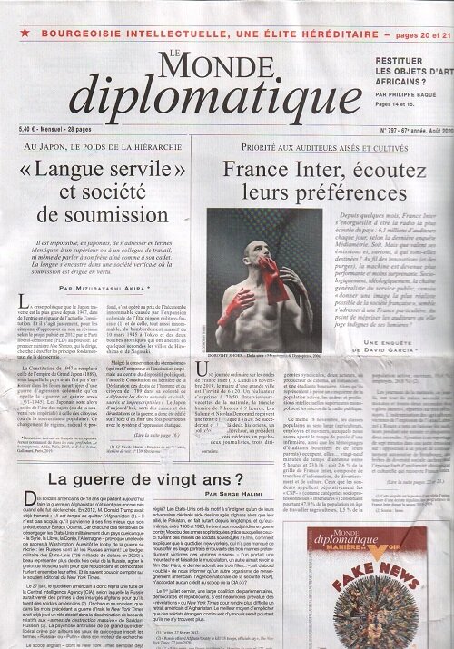 Le Monde Diplomatique (월간 프랑스판): 2020년 08월호