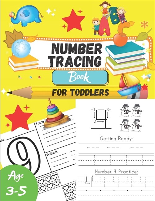 Number tracing Book For Toddlers Age 3-5: 1 to 20! handwriting practice filled with line shapes & math activity For fun and relaxing pen control. Grea (Paperback)