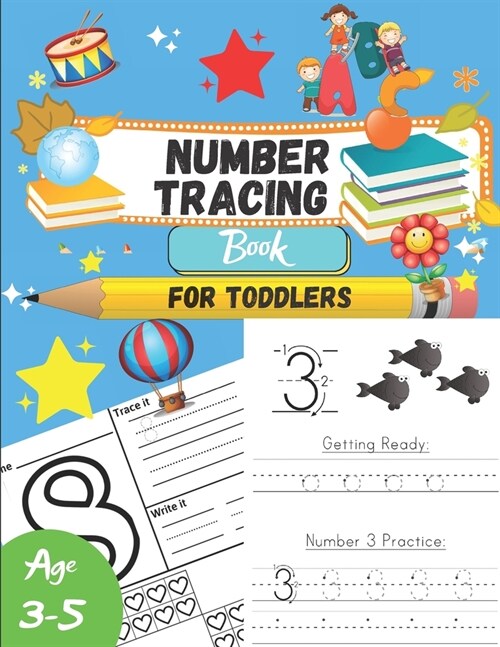 Number tracing Book For Toddlers Age 3-5: 1 to 20! handwriting practice filled with line shapes & math activity For fun and relaxing pen control. Grea (Paperback)