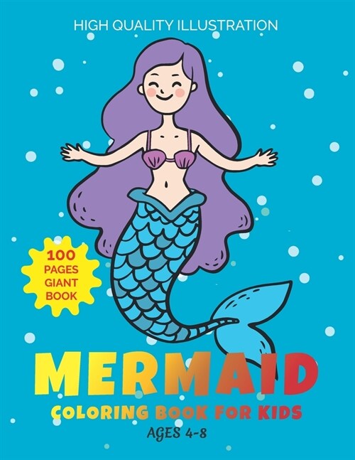 Mermaid Coloring Book For Kids: Ages 4-8 Cute Coloring page Best Gift For kids, Girls (Paperback)