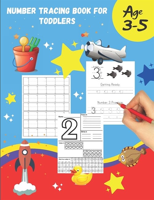 Number tracing Book For Toddlers Age 3-5: 1 to 20! handwriting practice filled with line shapes & math activity For fun and relaxing pen control. Grea (Paperback)