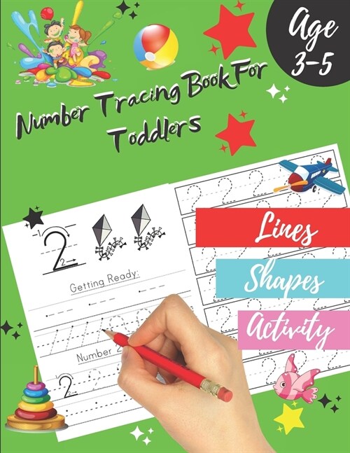 Number tracing Book For Toddlers Age 3-5: 1 to 20! handwriting practice filled with line shapes & math activity For fun and relaxing pen control. Grea (Paperback)