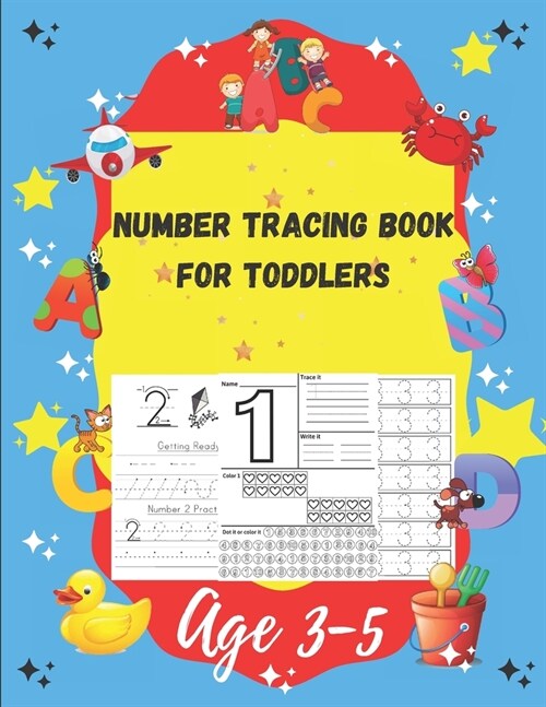 Number tracing Book For Toddlers Age 3-5: 1 to 20! handwriting practice filled with line shapes & math activity For fun and relaxing pen control. Grea (Paperback)