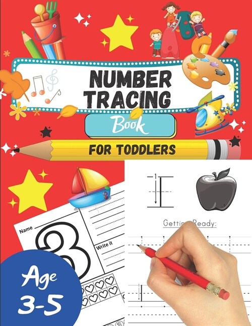 Number tracing Book For Toddlers Age 3-5: 1 to 20! handwriting practice filled with line shapes & math activity For fun and relaxing pen control. Grea (Paperback)