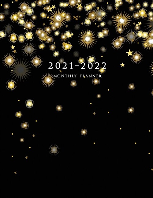 2021-2022 Monthly Planner: Large Two Year Planner (Christmas Gold Snowflakes) (Paperback)