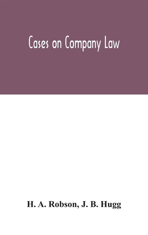 Cases on Company Law (Hardcover)