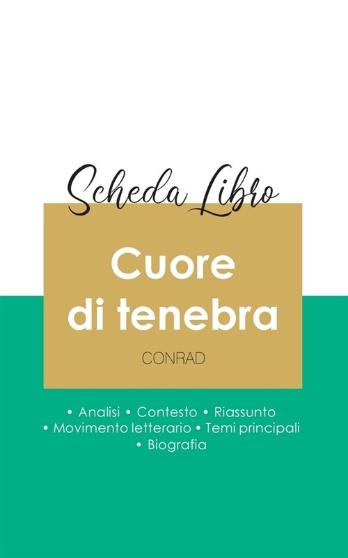 Scheda libro Cuore di tenebra di Joseph Conrad (analisi letteraria di riferimento e riassunto completo) (Paperback)