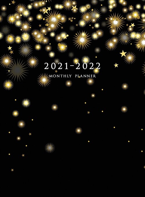 2021-2022 Monthly Planner: Large Two Year Planner (Christmas Gold Snowflakes Hardcover) (Hardcover)