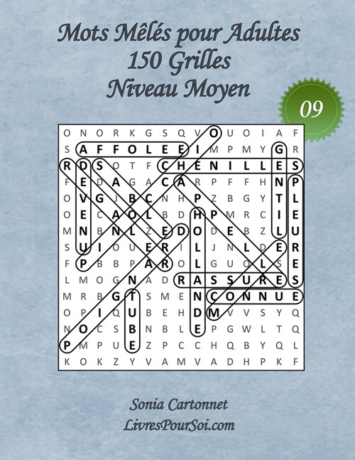 Mots M?? pour Adultes - Grandes Tailles et Grands Caract?es - Niveau Moyen - N?9: 150 grilles de mots cach? avec solutions - Livre de jeux de mot (Paperback)