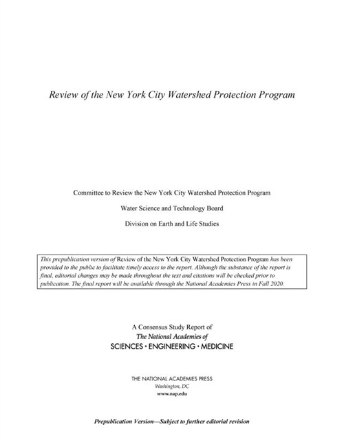 Review of the New York City Watershed Protection Program (Paperback)