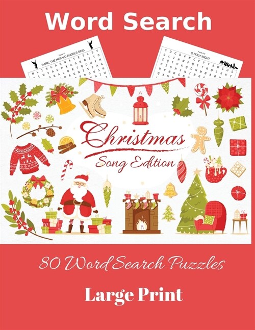 Word Search Christmas Song Edition: 80 Word Search Puzzles, Large Print (Paperback)