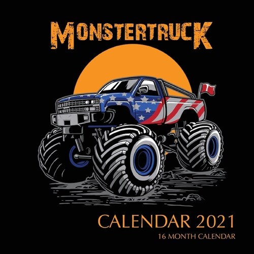 Monster Trucks Calendar 2021: 16 Month Calendar (Paperback)
